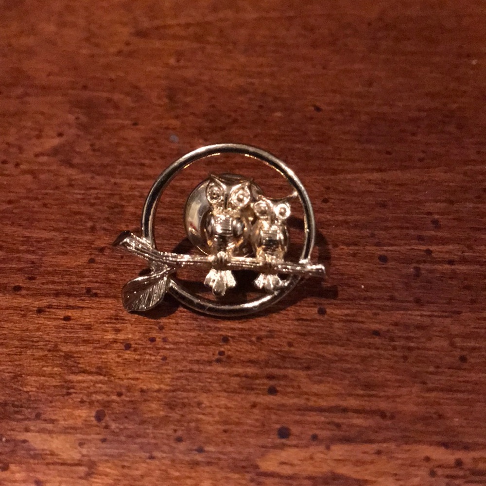 Avon Vintage Goldtone Owl Friends Pin 🦉